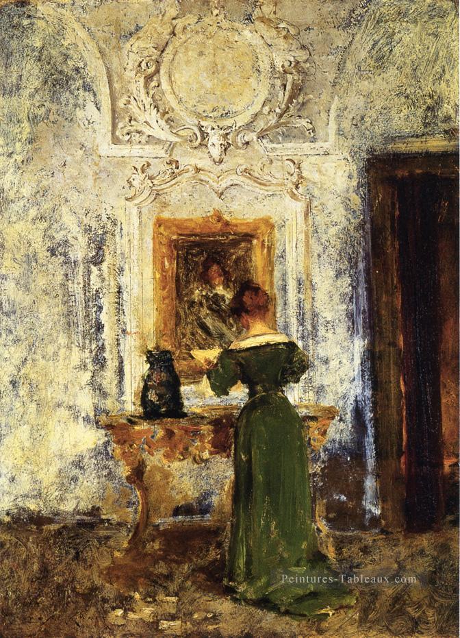 Femme en vert aka dame en vert William Merritt Chase Peintures à l'huile